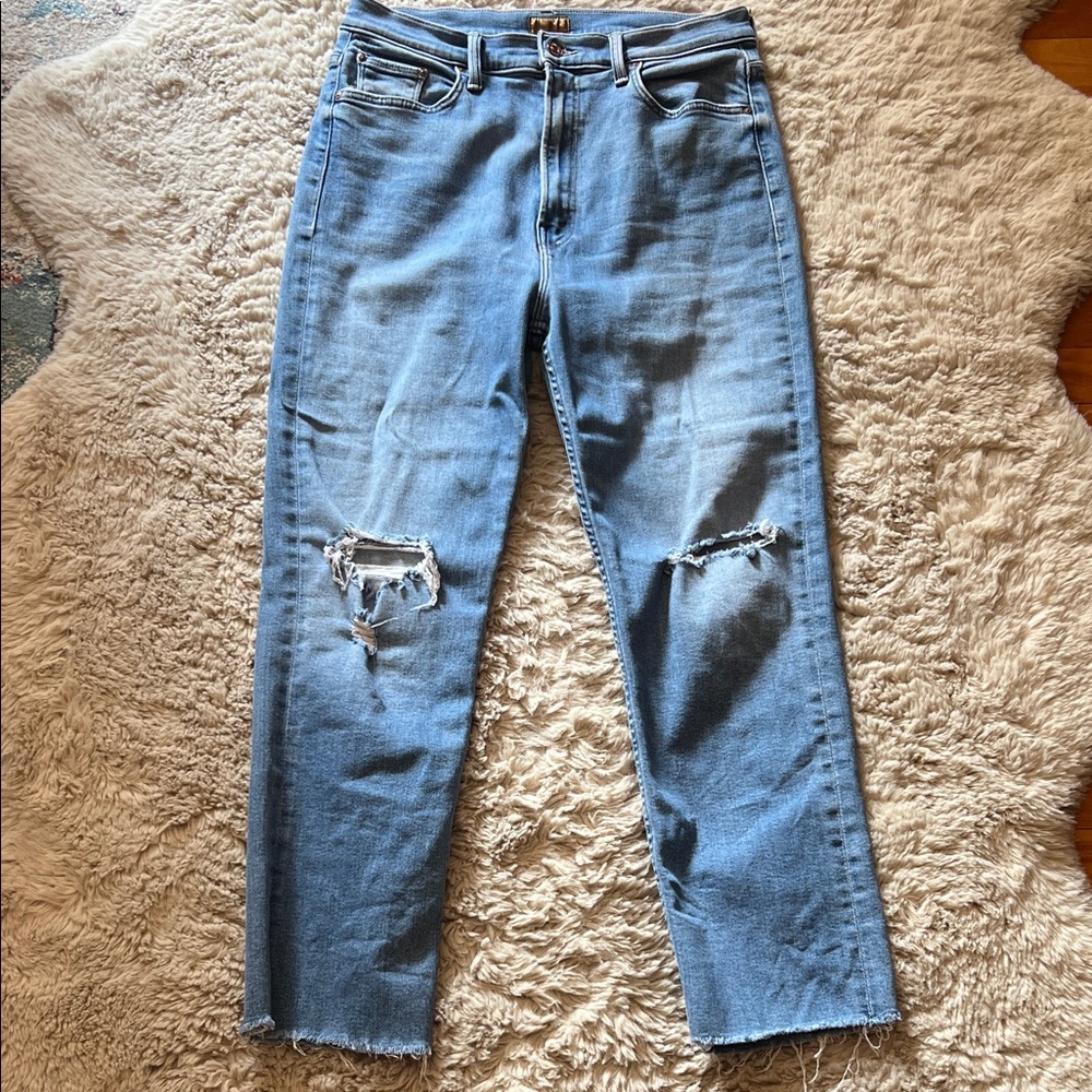 MOTHER High Waisted Rider Ankle Fray 32